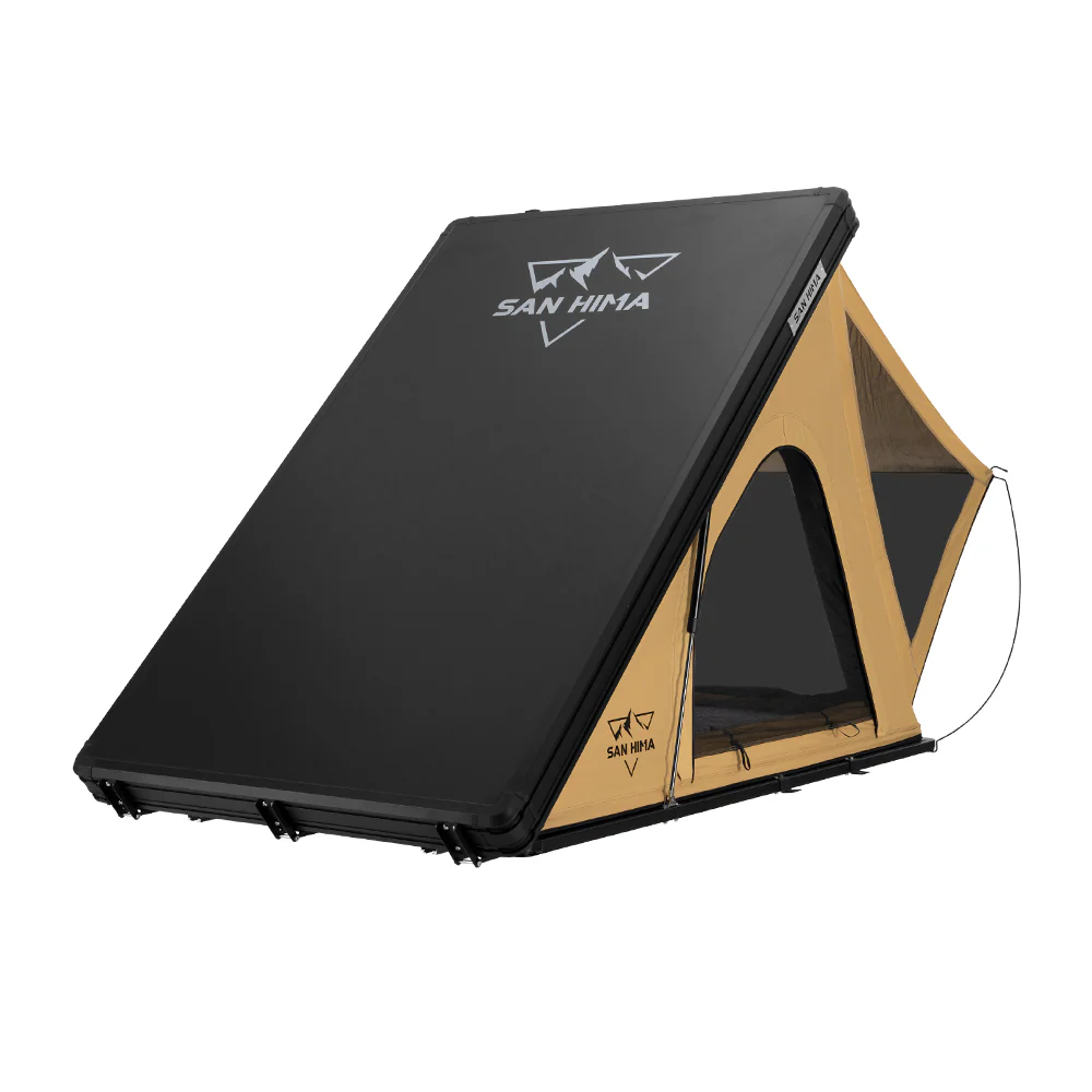 San Hima Hotham Lite Aluminum Roof Top Tent Hardshell Camping Khaki